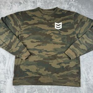 MTN OPS Sweatshirt Mens L Green Camo Pullover Long Sleeves Crew Neck Outdoor